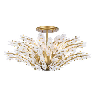 Sorra Six Light Semi-Flush Mount in Painted Legacy Brass (29|N3406-870)