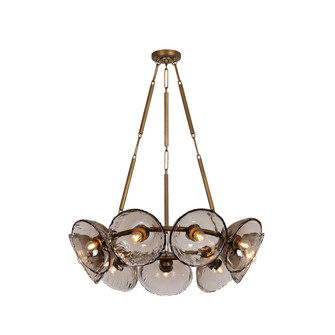 Diego Nine Light Chandelier in Patina Gold Leaf (67|F5436-PGL)