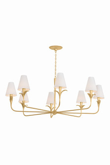 Quill Eight Light Chandelier in Gilded Ivory (67|F4758-GLI)