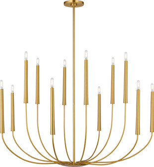 Lois 12 Light Chandelier in Burnished Brass/Burnished Brass (454|EC11812BBS)