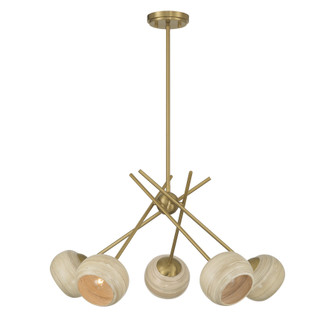 Jasper Five Light Chandelier in Warm Brass (51|1-2968-5-322)