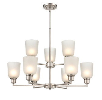 Amberle Nine Light Chandelier in Brushed Nickel (59|2819-BN)