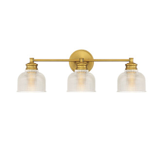 Mbath Three Light Bathroom Vanity Light in Natural Brass (446|M80035NB)