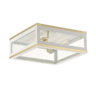 Neoclass Two Light Outdoor Flush Mount in White/Gold (16|30059CLWTGLD)