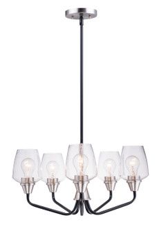 Goblet Five Light Chandelier in Black / Satin Nickel (16|26125CLBKSN)