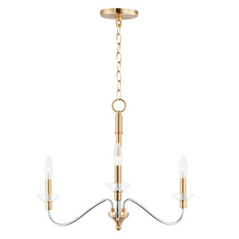 Clarion Three Light Pendant in Polished Chrome / Satin Brass (16|25373CLPCSBR)