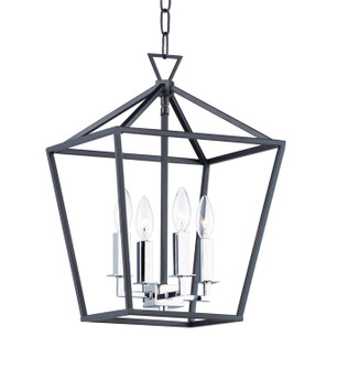 Abode Four Light Chandelier in Textured Black / Polished Nickel (16|25152TXBPN)