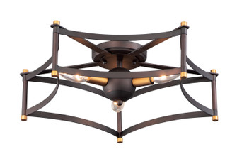 Wellington Three Light Flush Mount in Oil Rubbed Bronze / Antique Brass (16|13590OIAB)