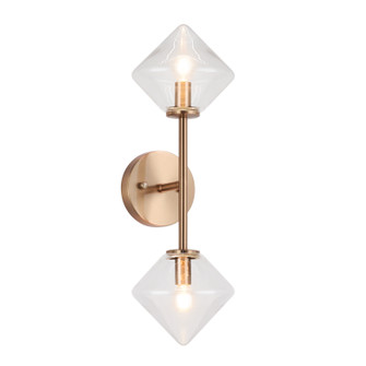 Novo Two Light Wall Sconce in Aged Gold Brass (423|W81742AGCL)