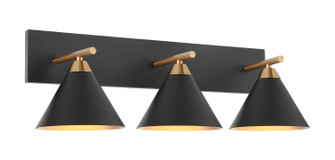 Bliss Three Light Wall Sconce in Aged Gold Brass + Matte Black (423|S10603MB)