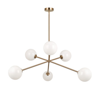 Novo Six Light Chandelier in Aged Gold Brass (423|C81706AGOP)