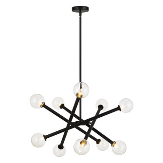 Matchstix Ten Light Chandelier in Black (423|C64610BKCL)