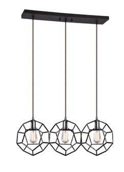 Geometry Series Three Light Pendant in Rusty Black (423|C54643RB)