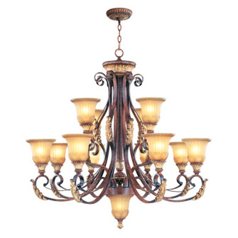 Villa Verona 13 Light Chandelier in Hand Applied Verona Bronze w/ Aged Gold Leafs (107|8559-63)
