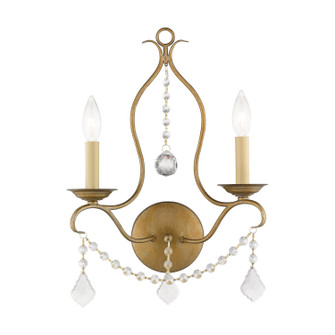 Chesterfield Two Light Wall Sconce in Hand Applied Antique Gold Leaf (107|6422-48)