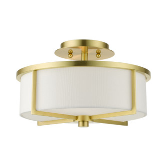 Wesley Two Light Semi Flush Mount in Satin Brass (107|51073-12)