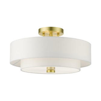 Meridian Three Light Semi Flush Mount in Satin Brass (107|51044-12)