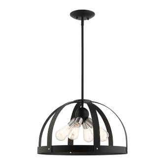 Stoneridge Four Light Chandelier in Textured Black w/ Brushed Nickels (107|49647-14)