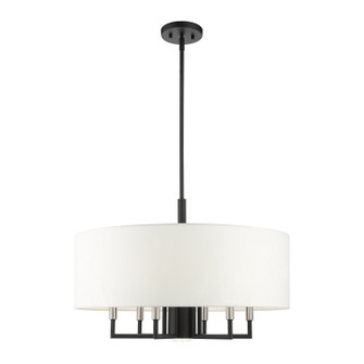 Meridian Seven Light Chandelier in Black w/ Brushed Nickels (107|49376-04)