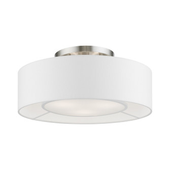 Gilmore Three Light Semi-Flush Mount in Brushed Nickel w/Shiny White (107|47173-91)