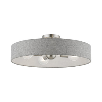 Elmhurst Four Light Semi-Flush Mount in Brushed Nickel w/Shiny White (107|46148-91)