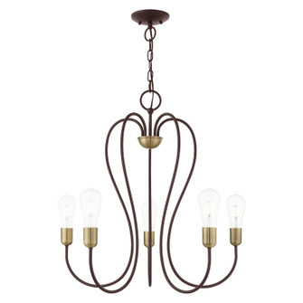 Lucerne Five Light Chandelier in Bronze w/ Antique Brass (107|41365-07)