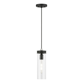 Devoe One Light Mini Pendant in Black w/Brushed Nickel (107|41236-04)