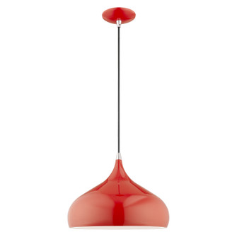 Amador One Light Mini Pendant in Shiny Red w/ Polished Chromes (107|41173-72)