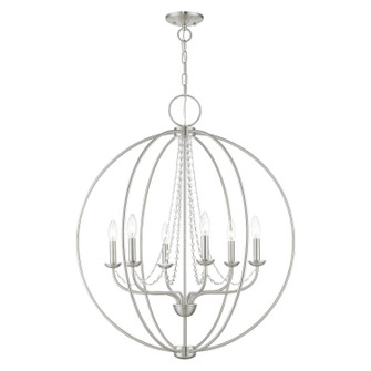 Arabella Six Light Chandelier in Brushed Nickel (107|40916-91)