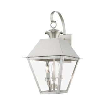 Wentworth Three Light Outdoor Wall Lantern in Brushed Nickel (107|27218-91)