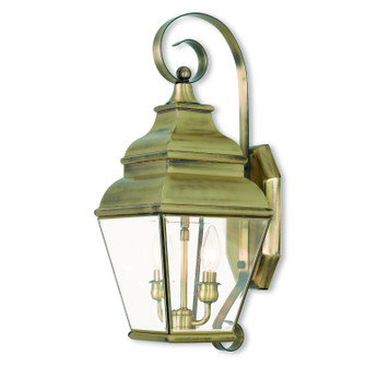 Exeter Two Light Outdoor Wall Lantern in Antique Brass (107|2591-01)