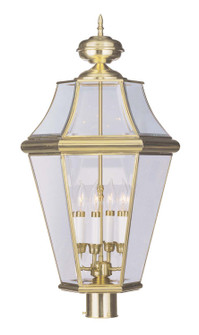 Georgetown Four Light Outdoor Post Lantern in Polished Brass (107|2368-02)