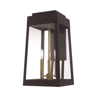 Oslo Three Light Outdoor Wall Lantern in Bronze w/ Antique Brasss (107|20858-07)