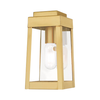 Oslo One Light Outdoor Wall Lantern in Satin Brass w/ Polished Chrome Stainless Steel (107|20851-12)