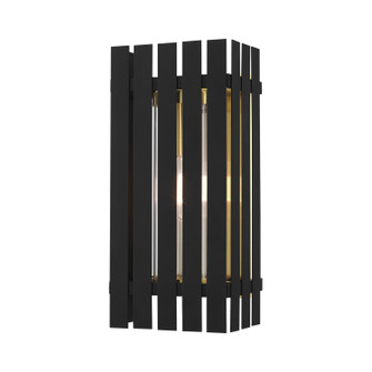 Greenwich One Light Outdoor Wall Lantern in Black w/ Satin Brasss (107|20753-04)