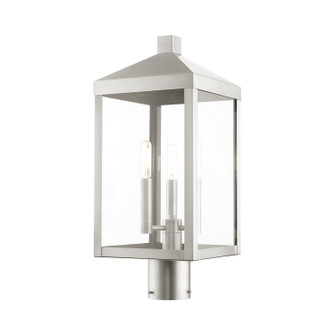 Nyack Three Light Outdoor Post Top Lantern in Brushed Nickel (107|20592-91)