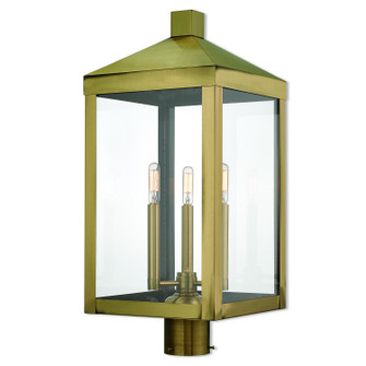 Nyack Three Light Post-Top Lanterm in Antique Brass (107|20586-01)