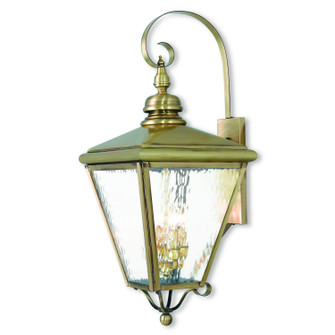 Cambridge Four Light Outdoor Wall Lantern in Antique Brass (107|2036-01)