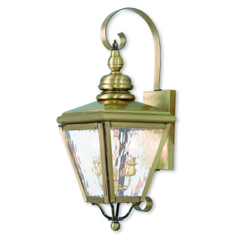 Cambridge Two Light Outdoor Wall Lantern in Antique Brass (107|2031-01)