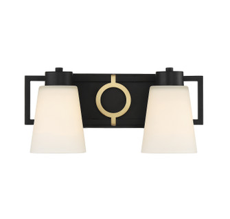 Russo Two Light Bathroom Vanity in Matte Black with Warm Brass (159|V6-L8-4450-2-143)