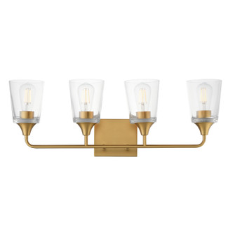 Hudson Four Light Bath Vanity in Natural Aged Brass (16|12884CLNAB)