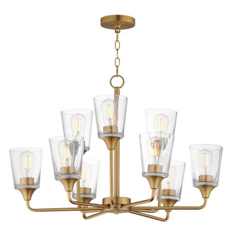 Hudson Nine Light Chandelier in Natural Aged Brass (16|12879CLNAB)