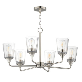 Hudson Six Light Chandelier in Satin Nickel (16|12876CLSN)