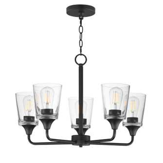 Hudson Five Light Chandelier in Black (16|12875CLBK)