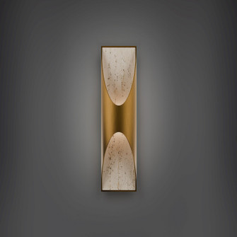 Kastlerock LED Wall Sconce in Beige Travertine/Aged Brass (281|WS202624-WV/AB)