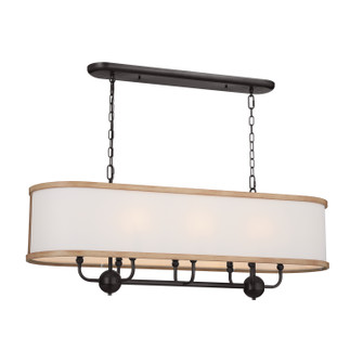 Heddle Eight Light Linear Chandelier in Anvil Iron (12|52467AVI)