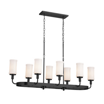 Vetivene Eight Light Linear Chandelier in Textured Black (12|52453BKT)