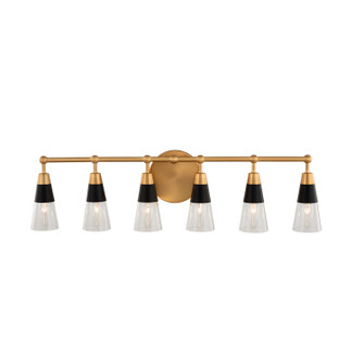 Ponti Six Light Bath in Matte Black w New Brass (33|513136BNB)