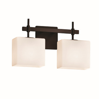 Fusion Two Light Bath Bar in Dark Bronze (102|FSN-8412-55-OPAL-DBRZ)