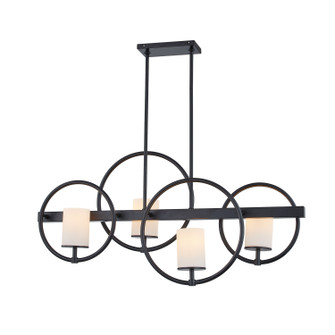 Fusion Four Light Island Chandelier in Matte Black (102|FSN-4370-OPAL-MBLK)